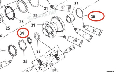 Lower Unit Seal Kit for Mercury Marine 2-Stroke 65-225 HP (8M0204670, 18-2076)