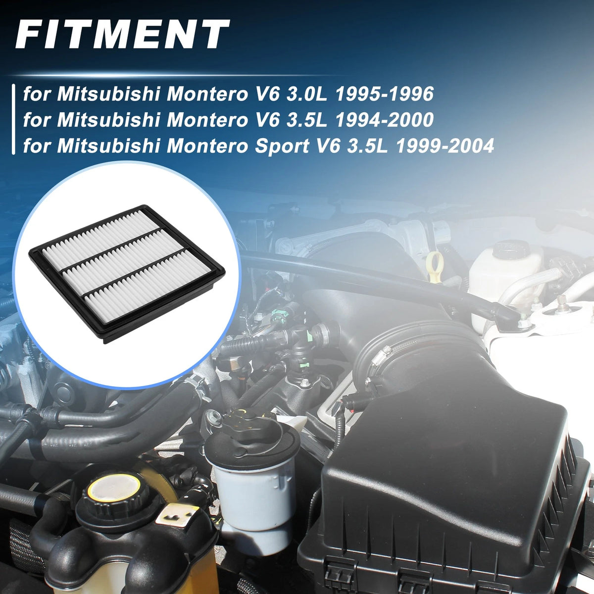 Engine Air Filter for Mitsubishi Montero V6 3.0L (1995–1996) MD620823