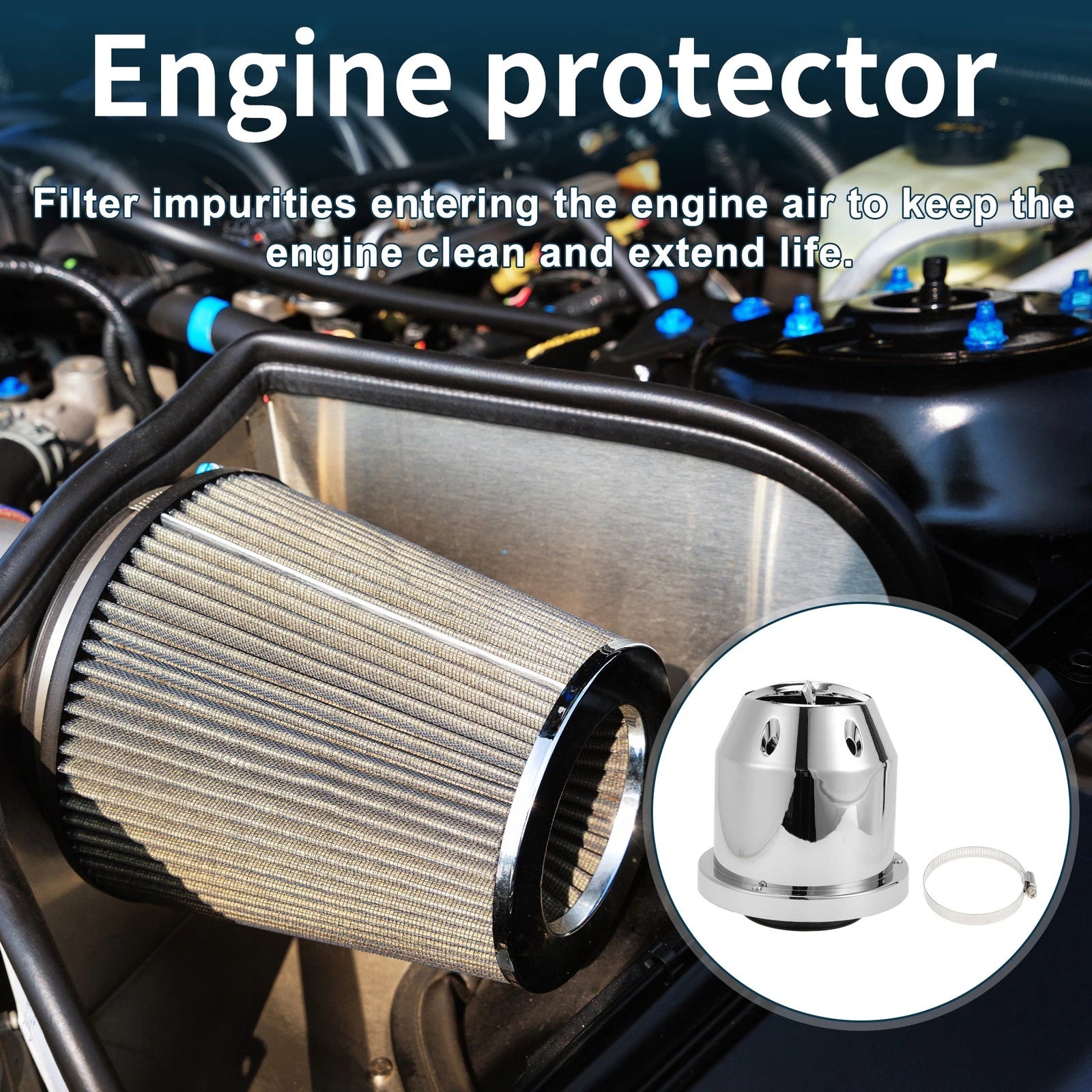 Set of 1 Engine Air Filter 76mm High Flow for Car