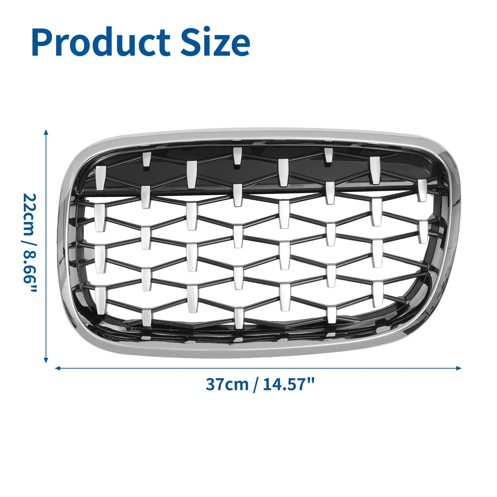 Front Hood Bumper Grille Grill Replacement for BMW X5 X6 (2014–2018)