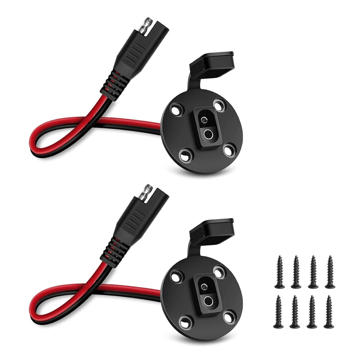 2 Pack - SAE Power Socket Sidewall Port for Solar Applications