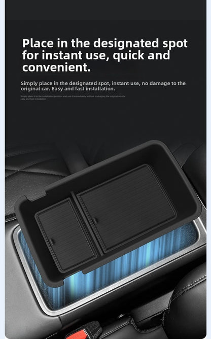 Armrest Storage Box for Car Interior (26.3x14.5x7cm, Black, Waterproof)