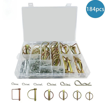 184pcs Zinc Plated Annular Ring Pins Set for Various Applications