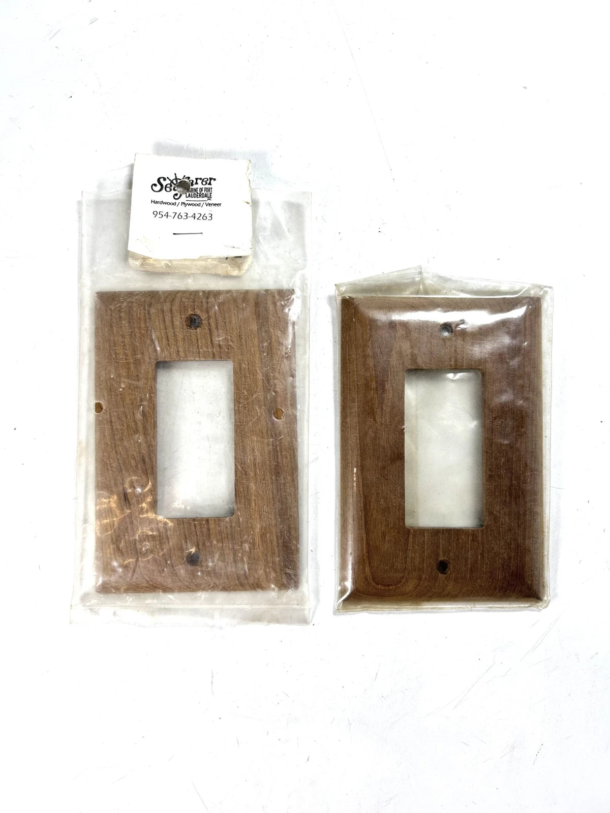 Set of 2 Seafarer Hardwood Veneer Outlet Face Plates