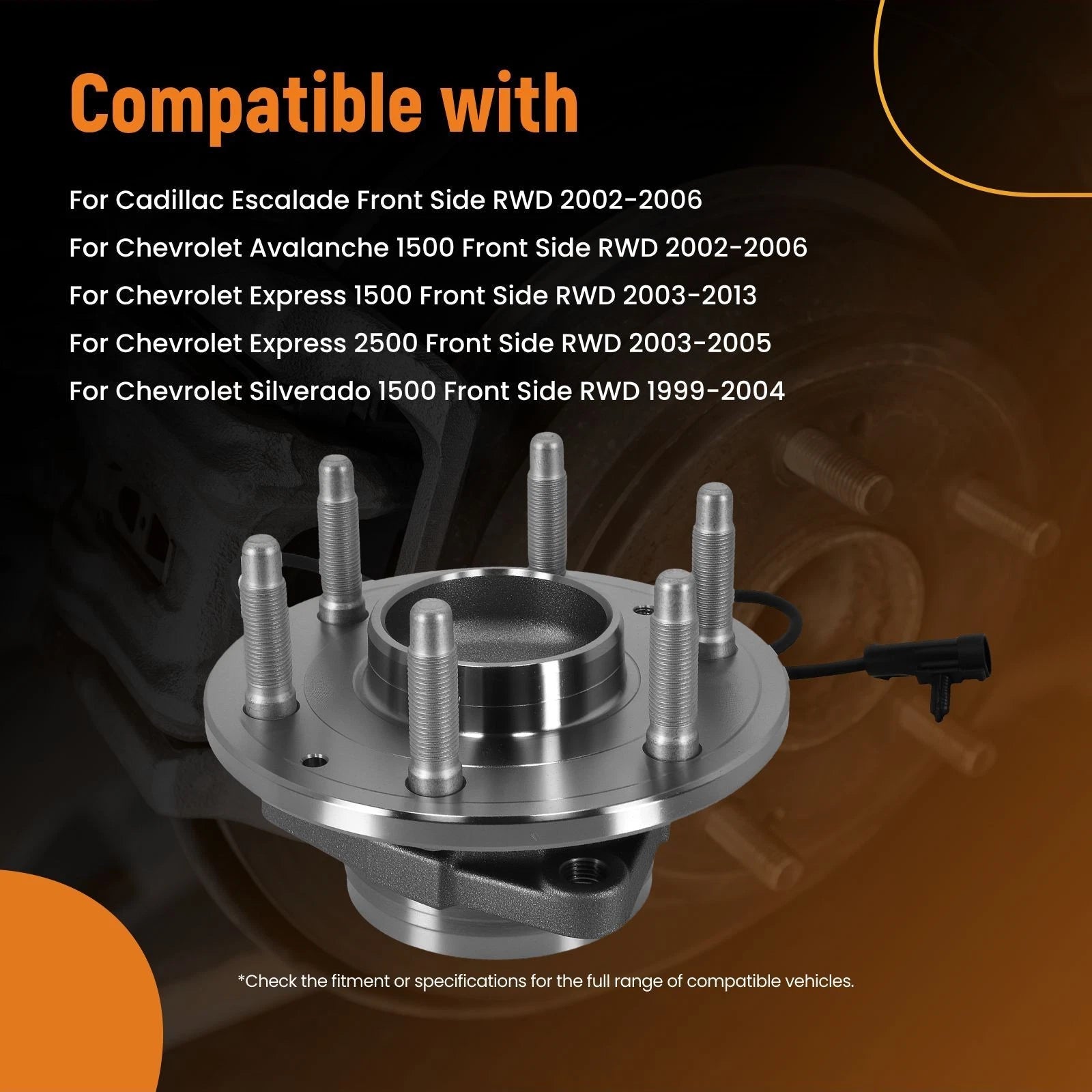 2X Front Wheel Hub Assembly for GMC Sierra 1500 Classic (2007–2007) 515175