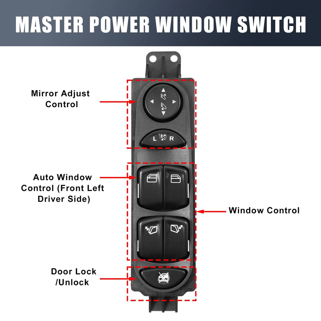 Car Power Window Switch Driver Side for Mercedes Viano Vito (2003–2010)