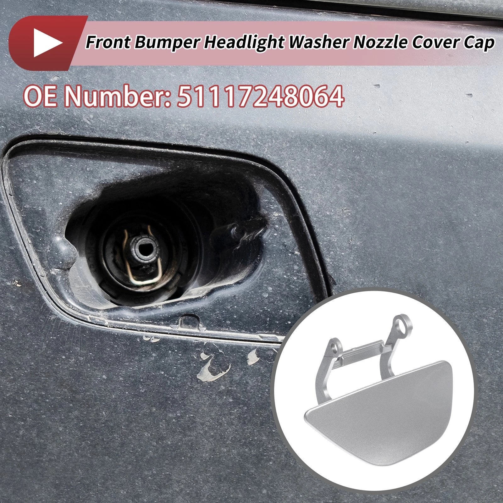 Front Right Washer Nozzle Cover Cap for BMW 535i GT (2010–2019)