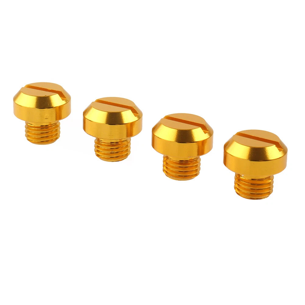 4PCS Universal Motorcycle Mirror Hole Blanking Plugs M10 Screws Bolts Cap Gold