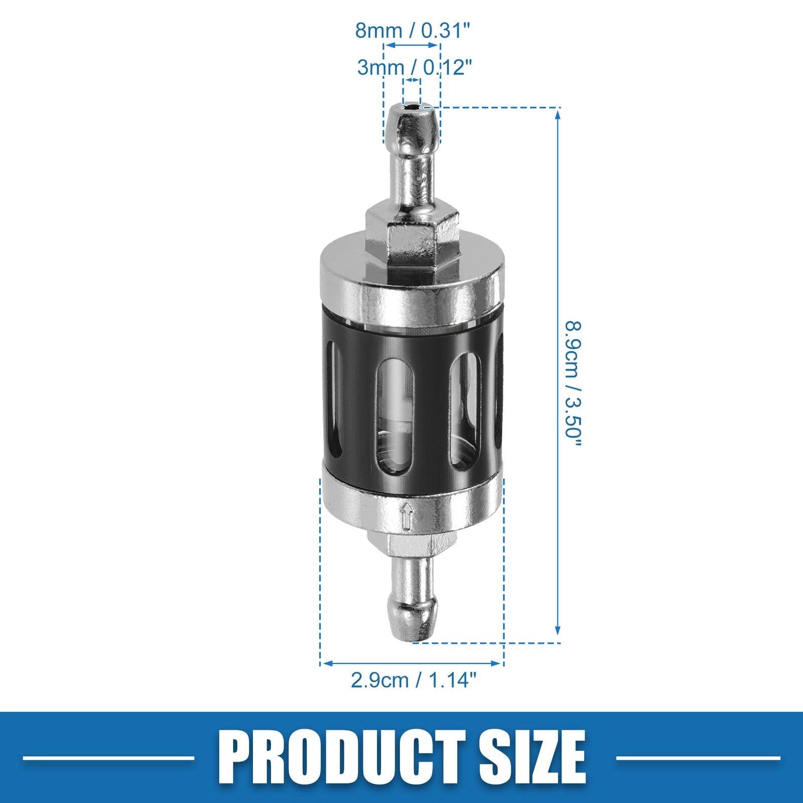 Universal Gas Inline Fuel Filter for UTV (Gasoline)
