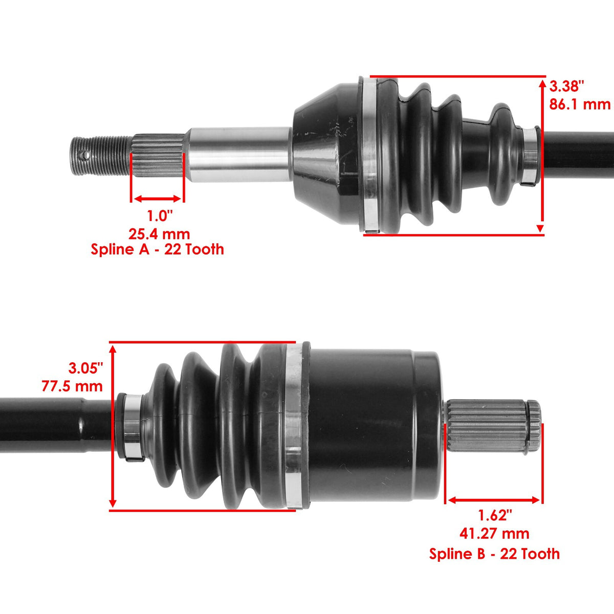 Caltric Front Left CV Joint Axle Replacement for Kymco UXV 500 4x4 (2009–2011)