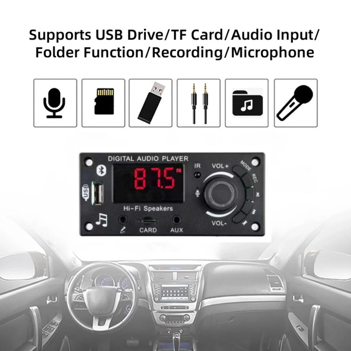 50W Amplifier Bluetooth MP3 Player Decoder Board for Car (Universal)