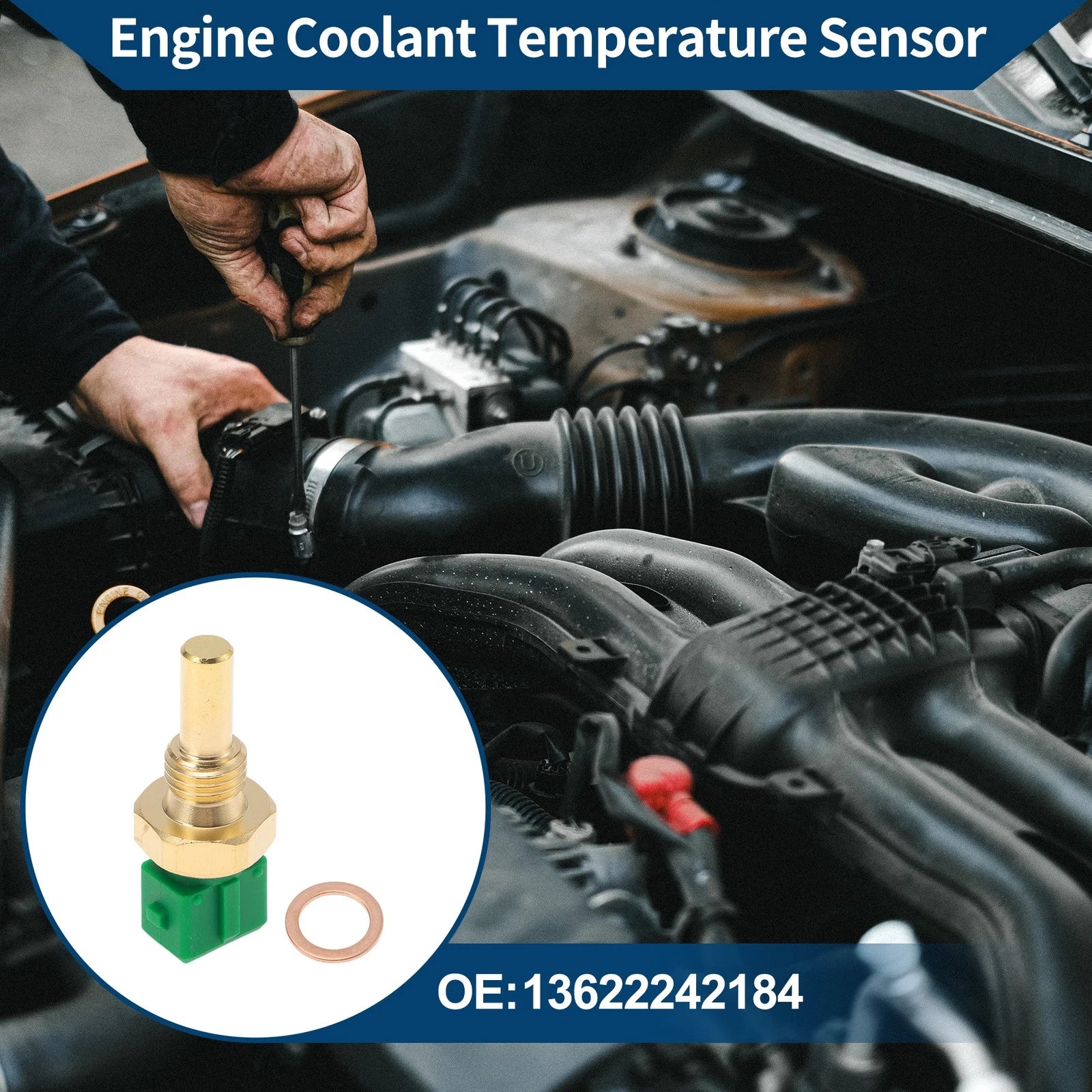 Engine Coolant Temperature Sensor OEM Water Temp Sensor for BMW 3 Series (2006–2012)