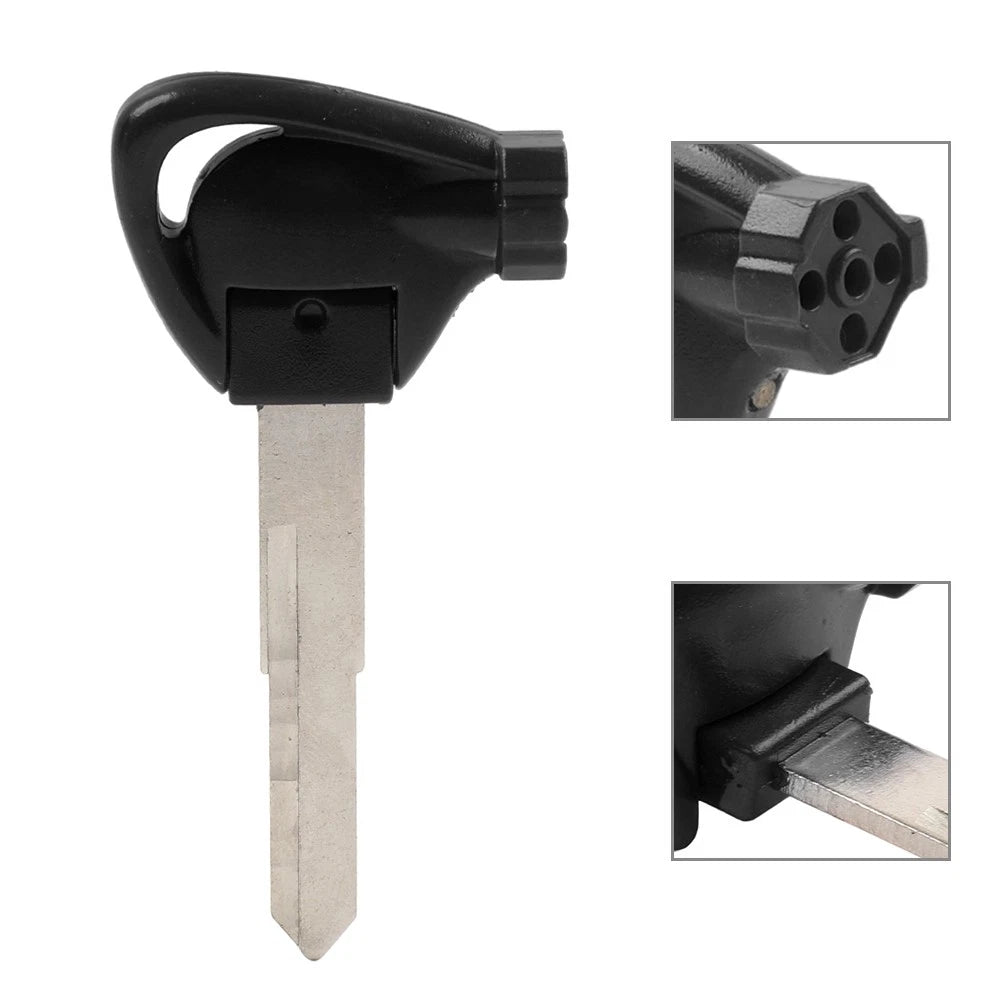 Right Ignition Key Blank Uncut Blade Black For Yamaha Motorbike Scooter