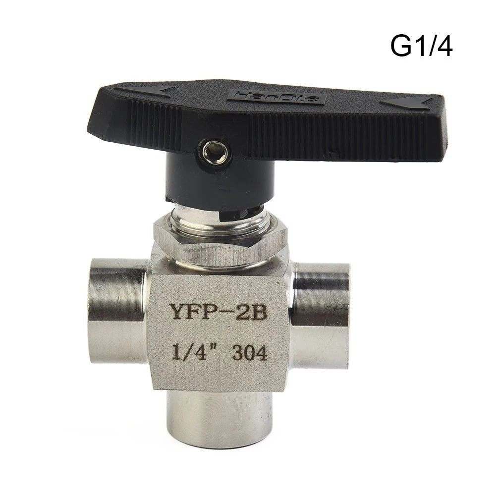 Precision Threaded Water Ball Valve 3 Way Design Stainless Steel