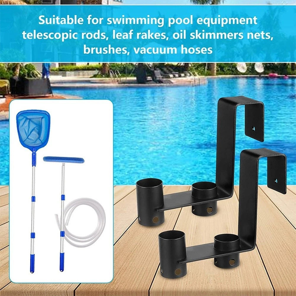 2X Metal Hook System for Pool Accessory Organizer Rack