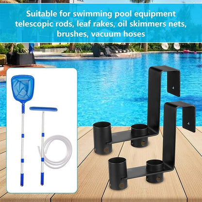 2X Metal Hook System for Pool Accessory Organizer Rack