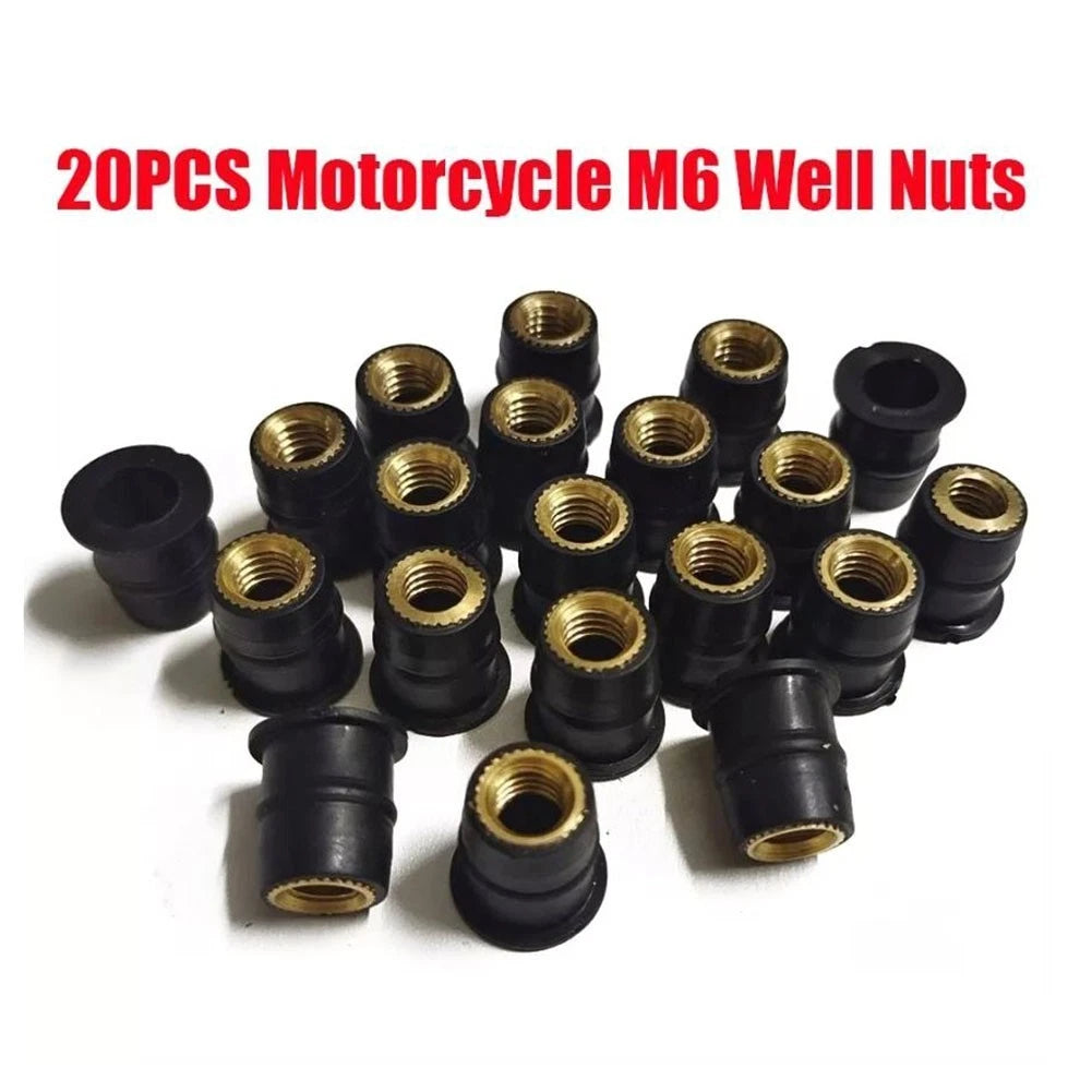 20Pcs M6 Rubber Well Nuts for Bikes (Universal)