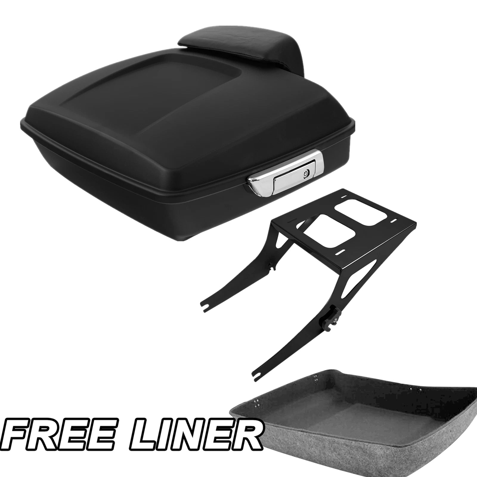 Chopped Trunk Backrest Mount for Harley Fatboy (2008–2017) Matte Black