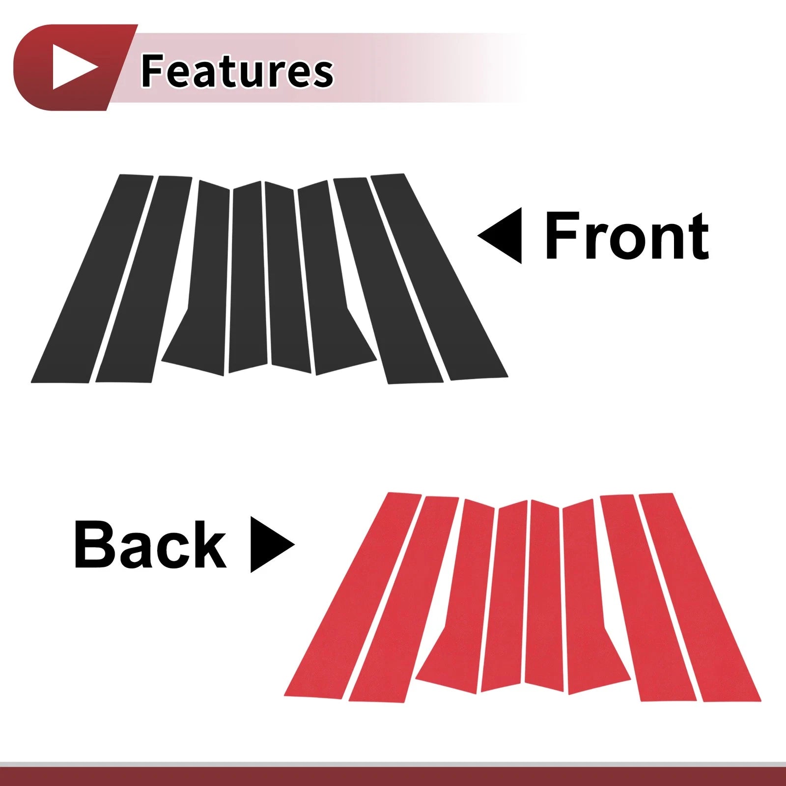 Door Pillar Window Trim for Audi Q7 (2006–2015) Black Front Rear Left Right