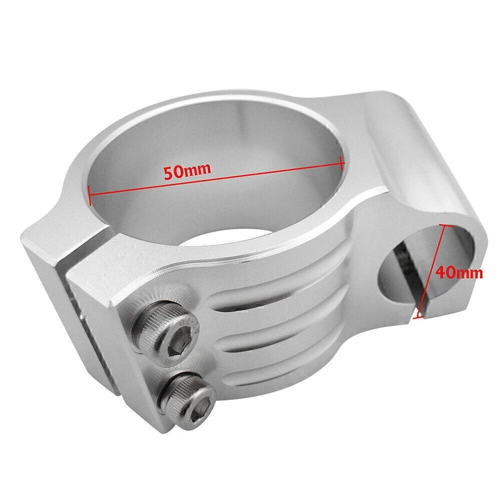 2X 50mm Clip On Handlebar for Suzuki GSXR 600 750 (2006–2019) Silver
