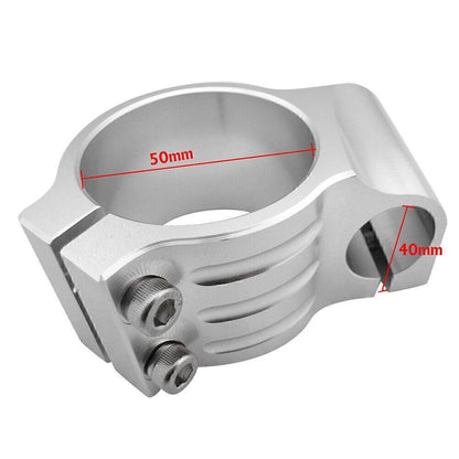 2X 50mm Clip On Handlebar for Suzuki GSXR 600 750 (2006–2019) Silver