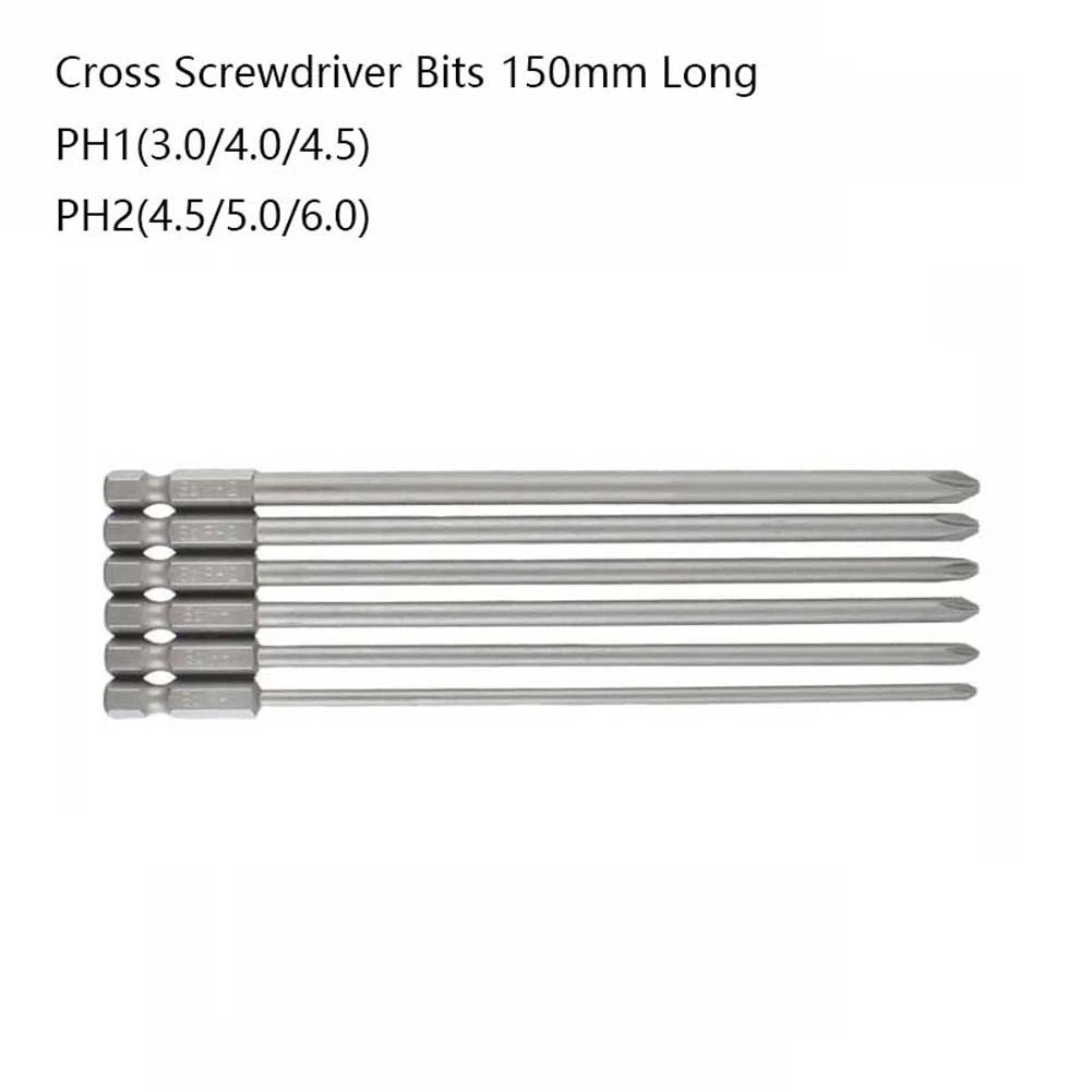 6-Piece Screwdriver Bit Set PH1 PH2 for Power Driver Tools