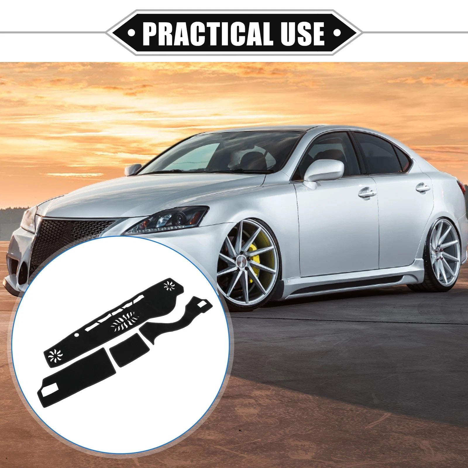 Dashboard Dash Cover Mat Protector for Lexus IS 30 Series (2013–2023) Black