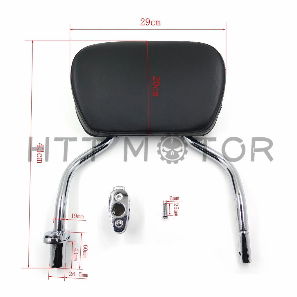 Chrome Detachable Sissy Bar Pad & Backrest for Harley FLRT Freewheeler (2015–2020)