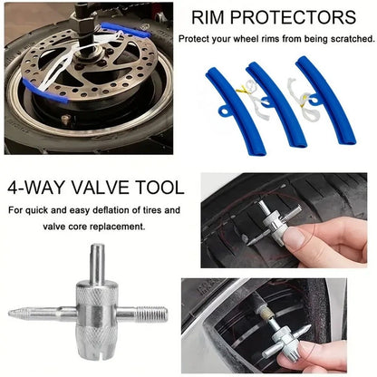 15 Inch Tire Lever and Valve Tool Kit for Two Wheel Vehicles