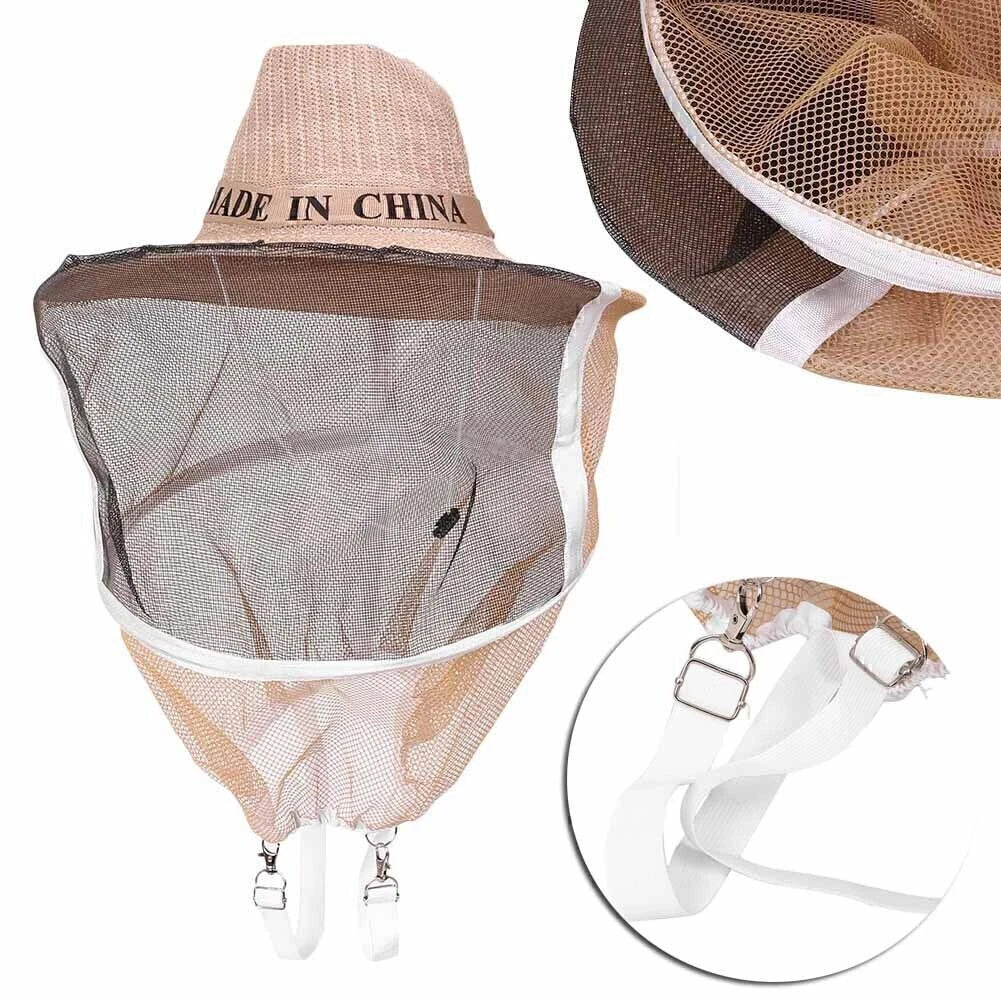 Beekeeping Cowboy Hat with Mosquito Net Veil Head Protector