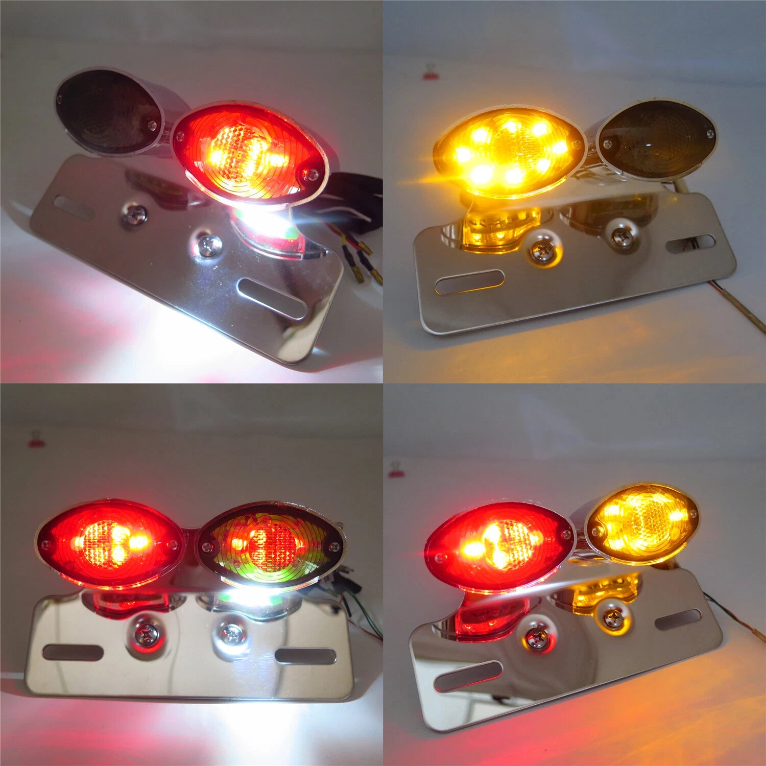 LED Rear Brake Stop Light License Plate Bracket for Motorcycle (Custom)