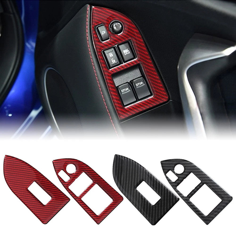 Carbon Fiber Interior Window Switch Button Trim for Subaru BRZ Toyota 86 (RHD)