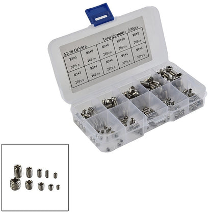 200pcs Stainless Steel Hex Wrench Socket Cap Screws M3-M8