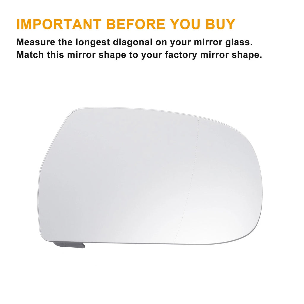 Right Side Mirror Glass with Back Heated for Audi A4 (2010–2015)