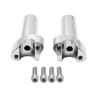 Chrome CNC 4" Handlebar Risers for Harley Sportster Dyna Softail (1" Bar)