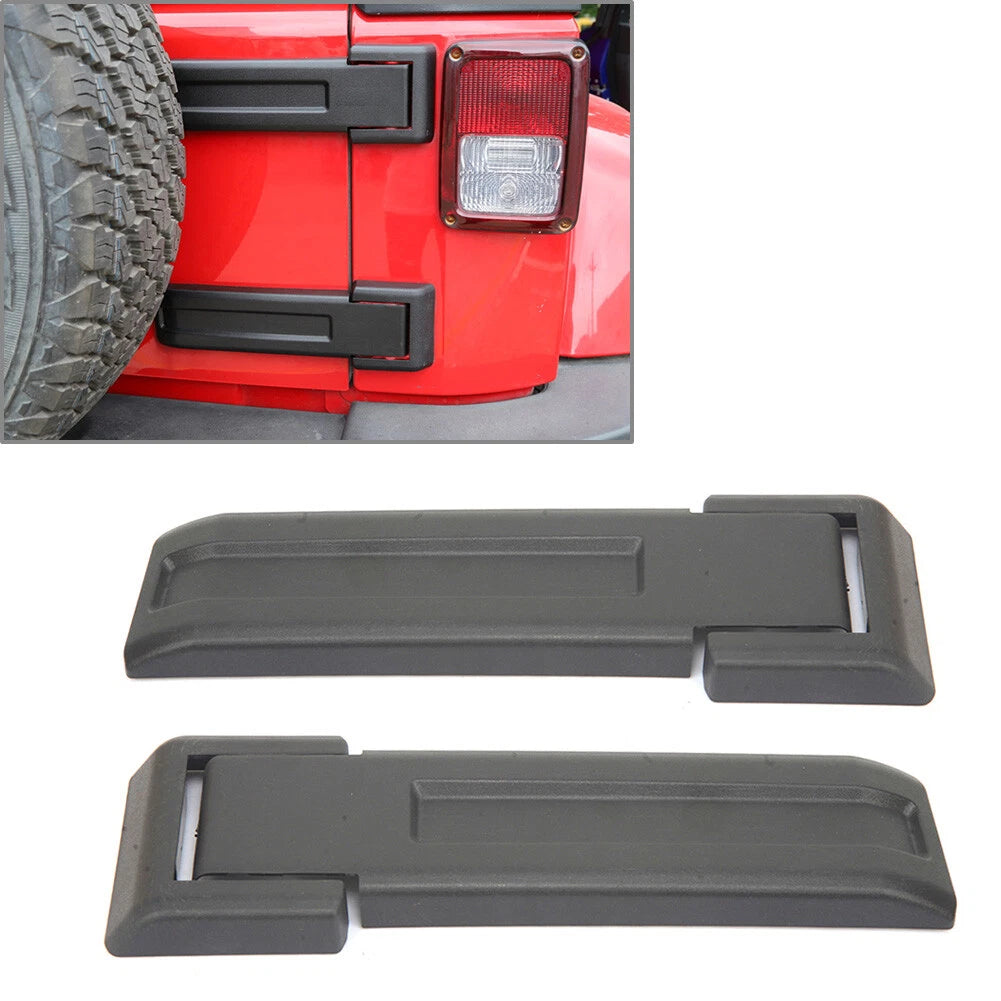 2X Upper Rear Tailgate Hinge Cover for Jeep Wrangler JK (2007–2018)