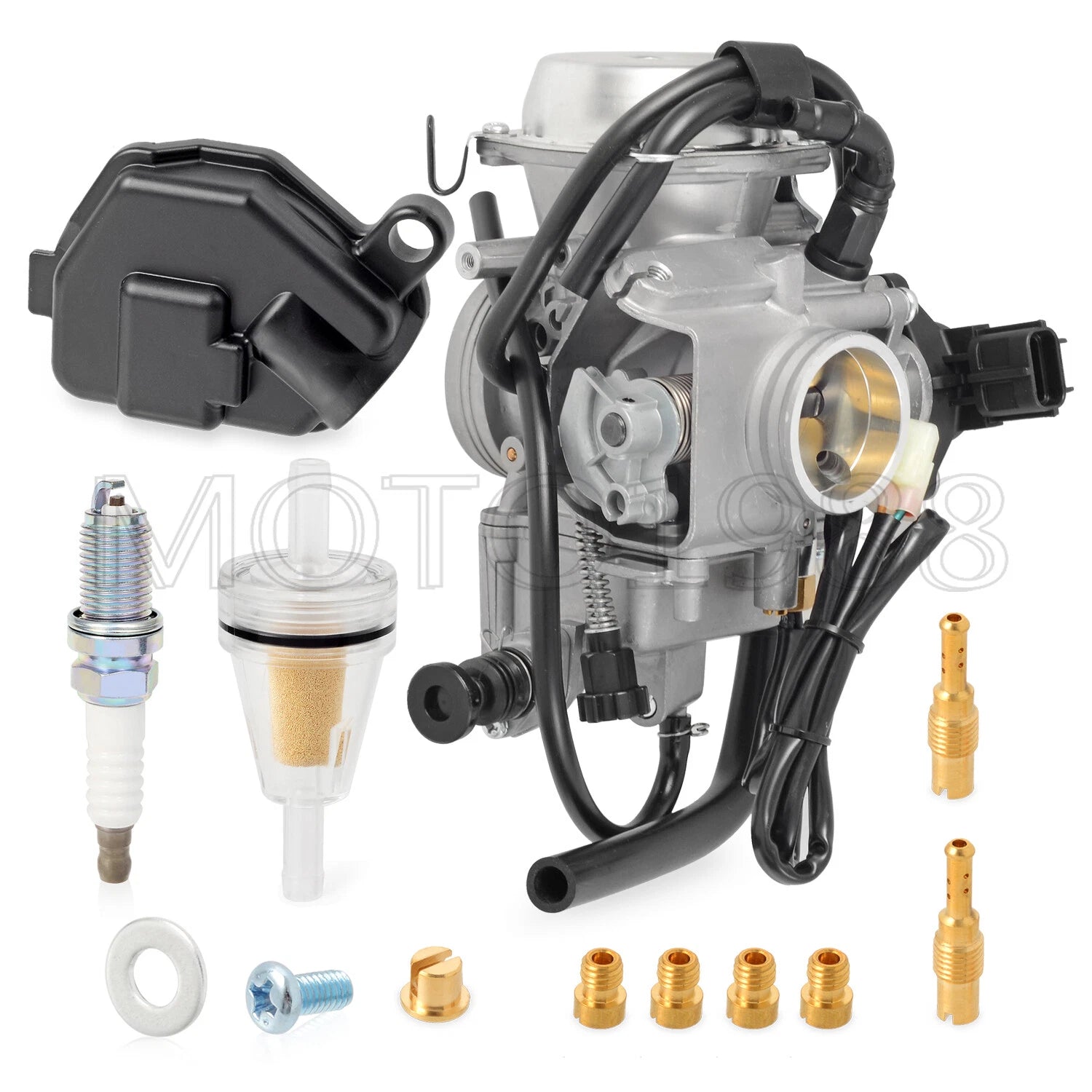 Carburetor & Spark Plug for Honda Foreman Rubicon 500 TRX500 (2001–2012)