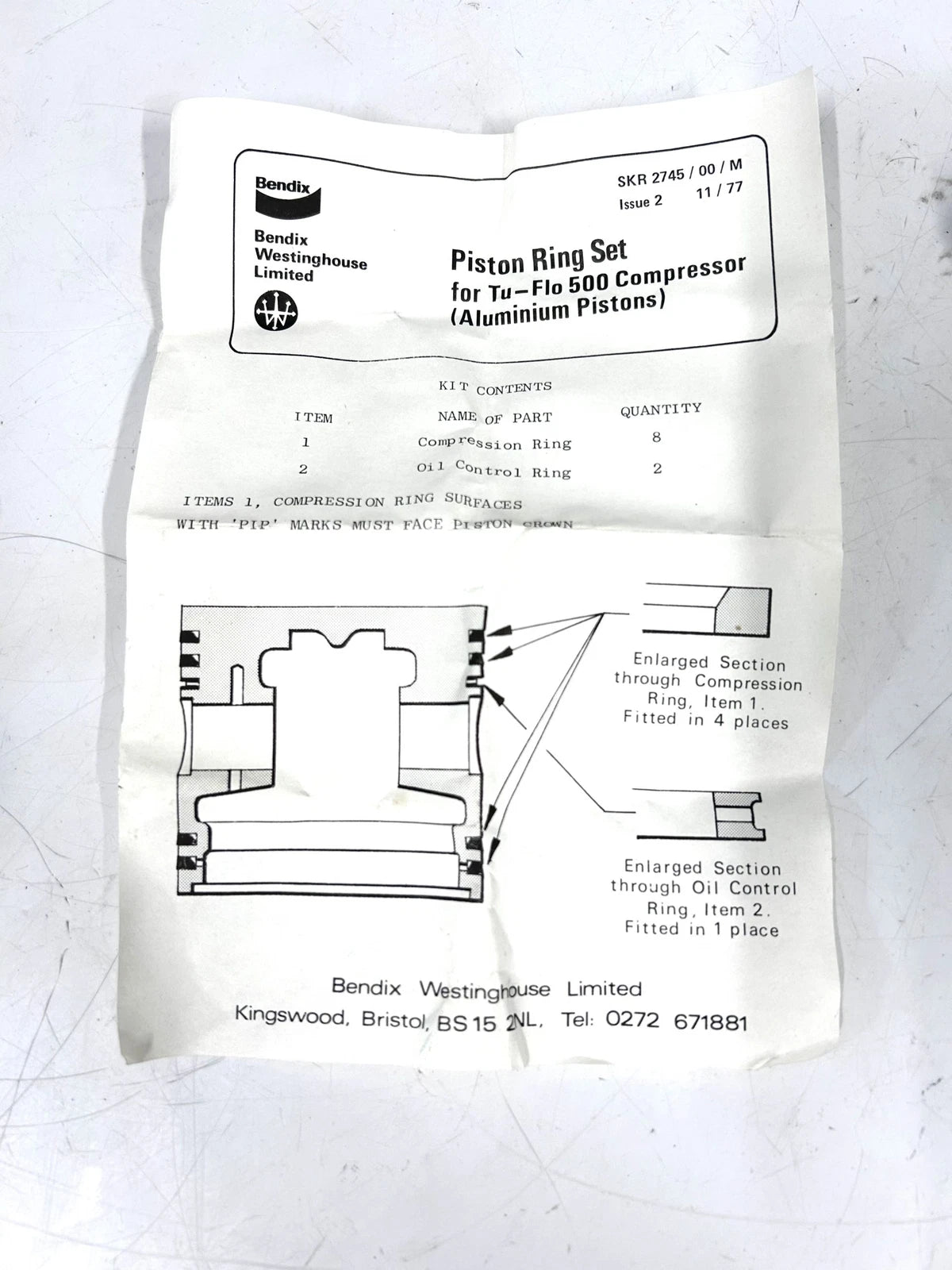 Piston Ring Kit for Volvo Penta 328752 (OEM)