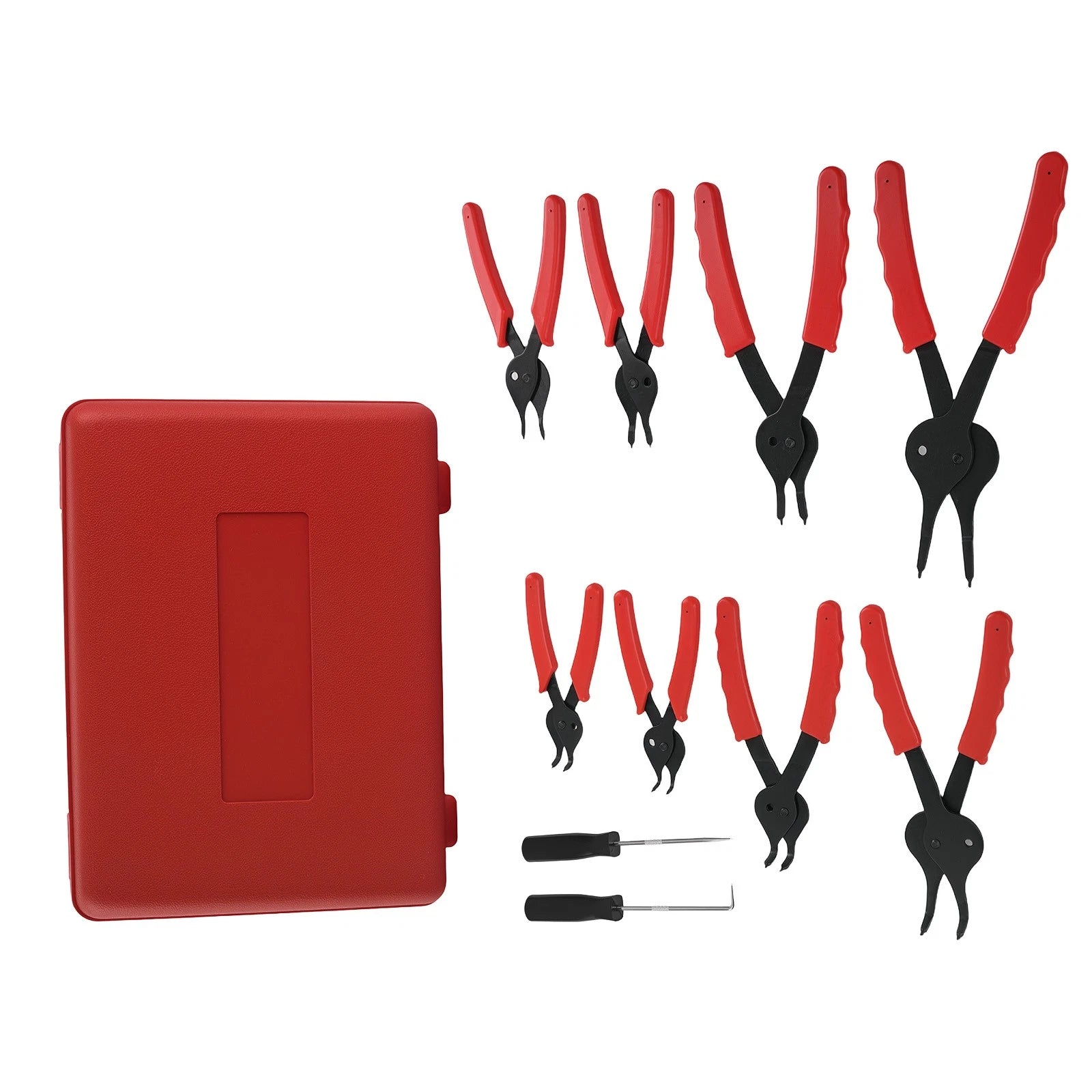 10pc Universal Snap Ring Pliers Set for Auto Lawn Mower (1-2.3mm)