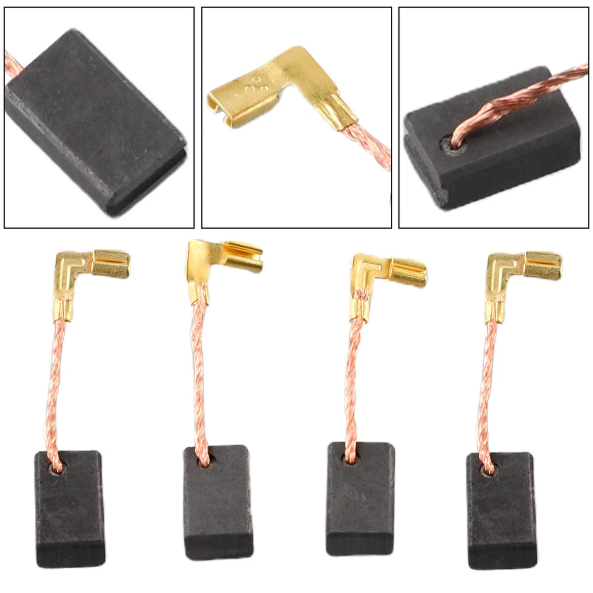 Set of 4 Carbon Brushes for Power Tools (9mm Width)