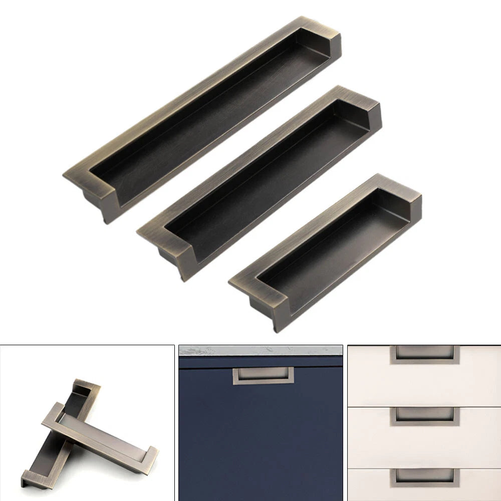 2X Invisible Cabinet Door Handle Pull Knob Hardware