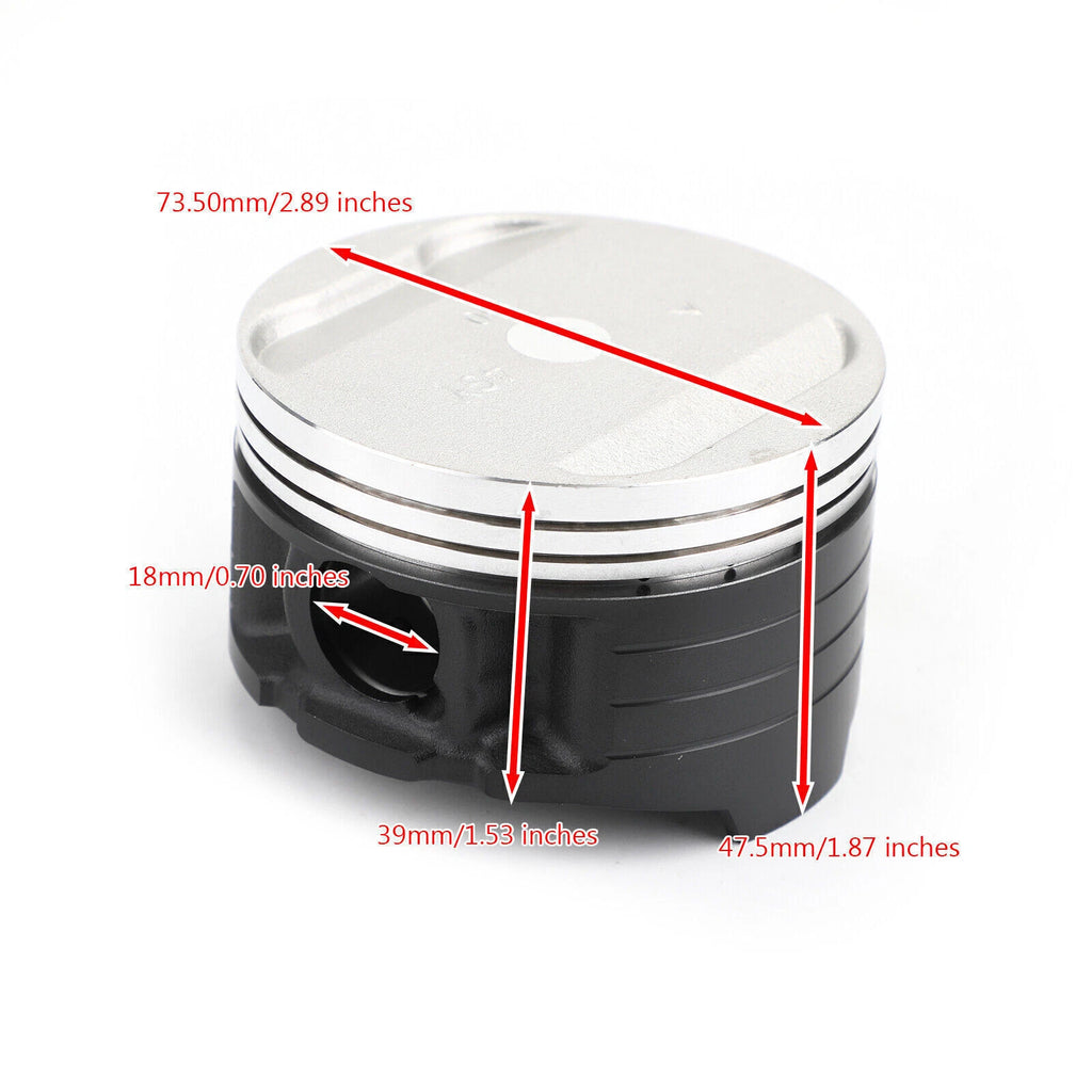 Piston Ring Kit Ø73.50mm +0.50 for Yamaha TT250R TTR250 TT-R (1993–2006)