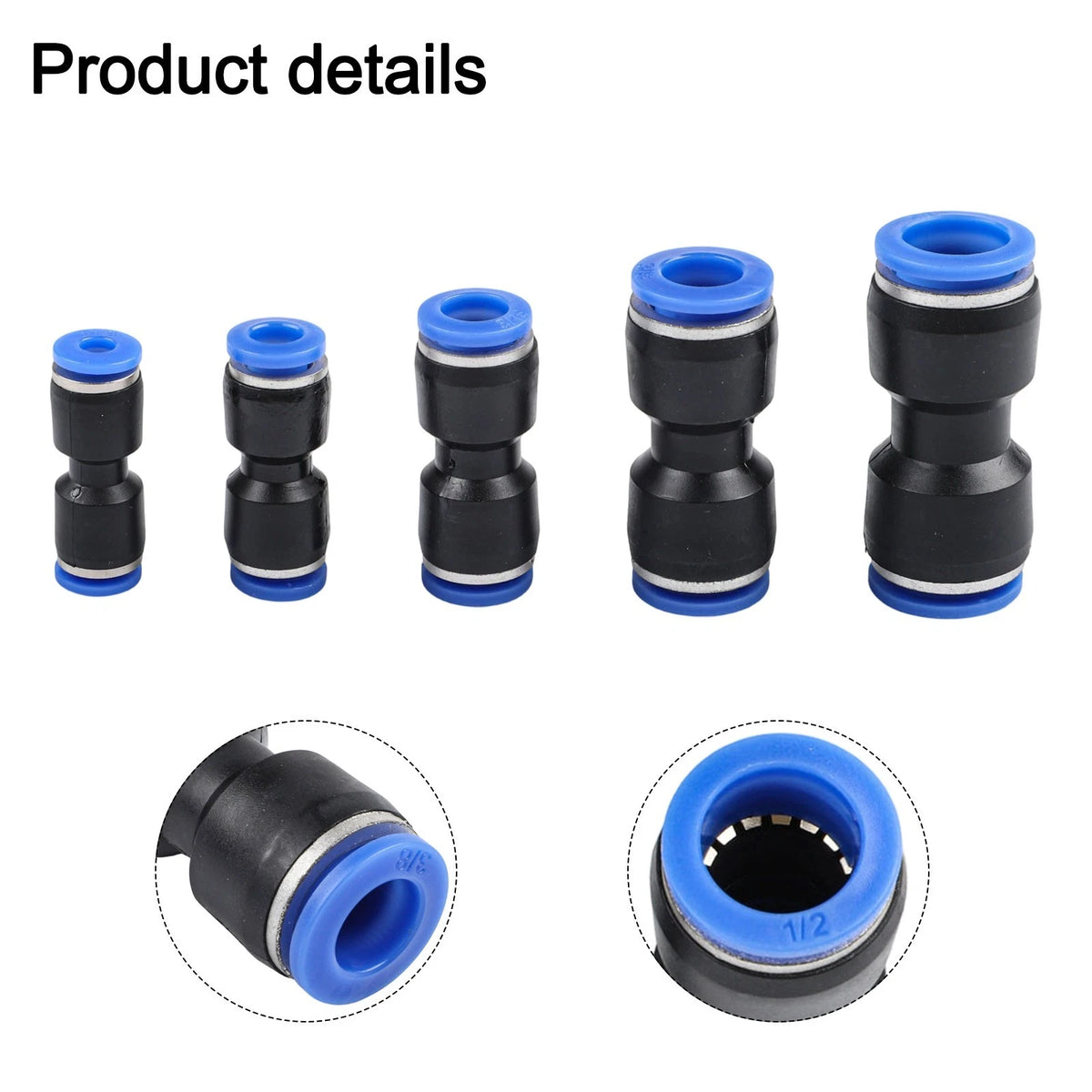 60 Pcs Pneumatic Push Connectors Kit for Convenient Storage