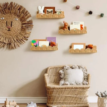 Rattan Woven Wall Basket for Bedroom Living Room Decor
