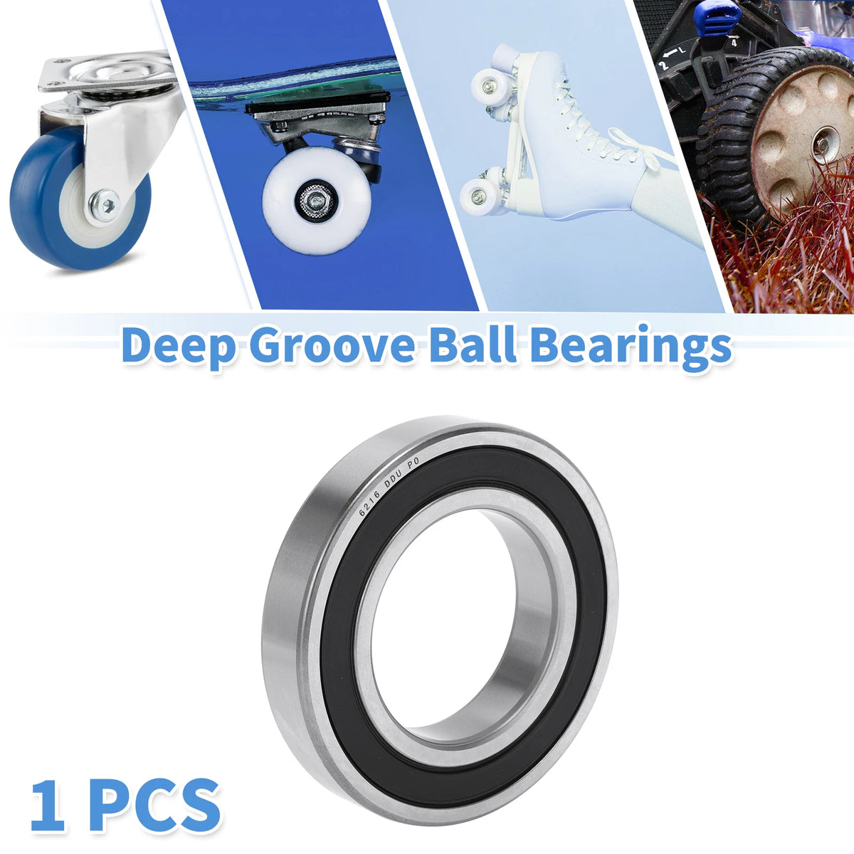 Deep Groove Ball Bearing 6216DDU for Scooter Skateboard (80x140x26mm)