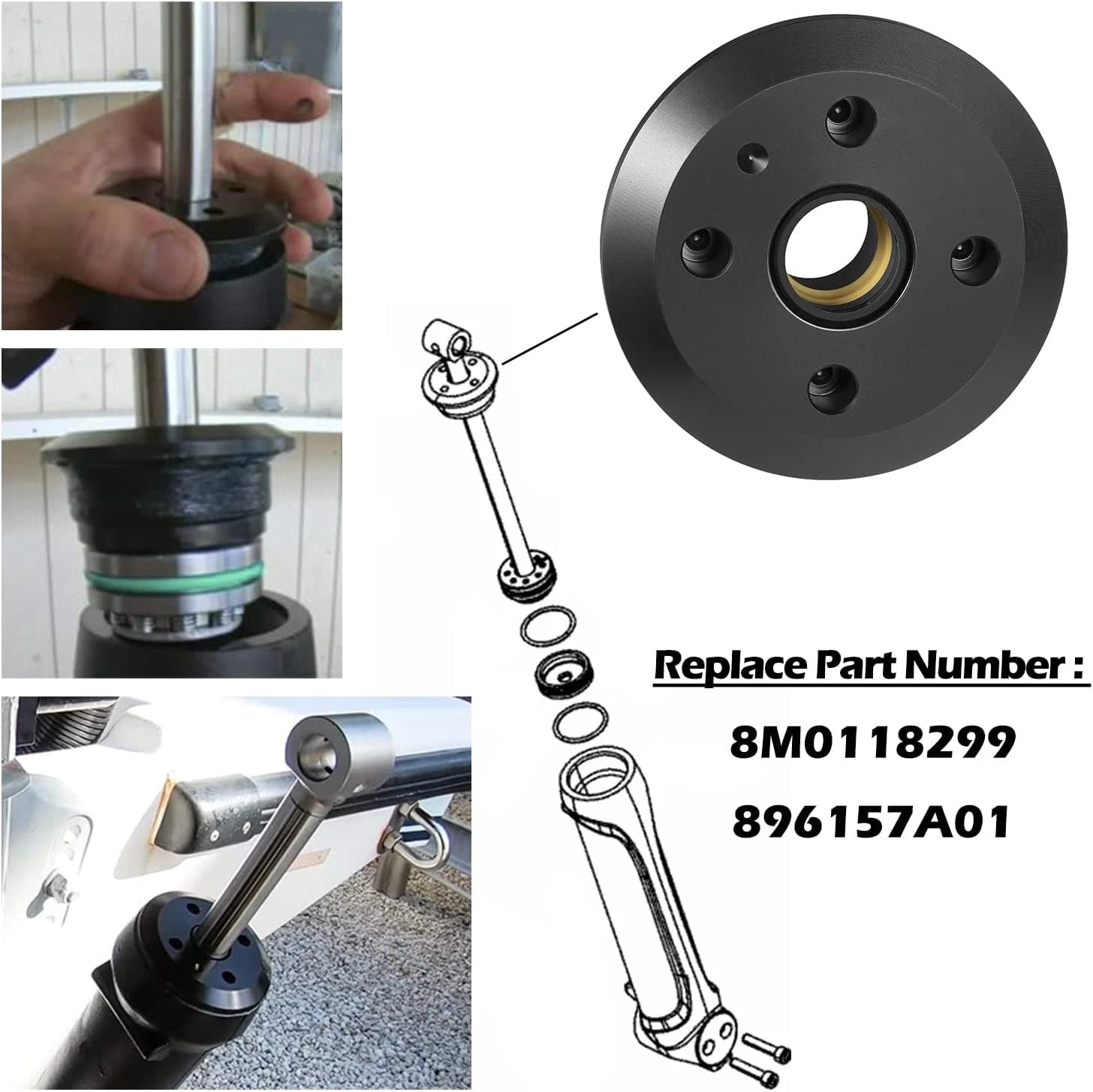 2X Outboard Verado Trim Cap for Mercury Outboard (896157A01, 200-300HP)