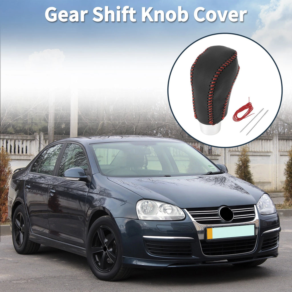 Gear Shift Knob Cover for Volkswagen Jetta (2012–2019) Black Red
