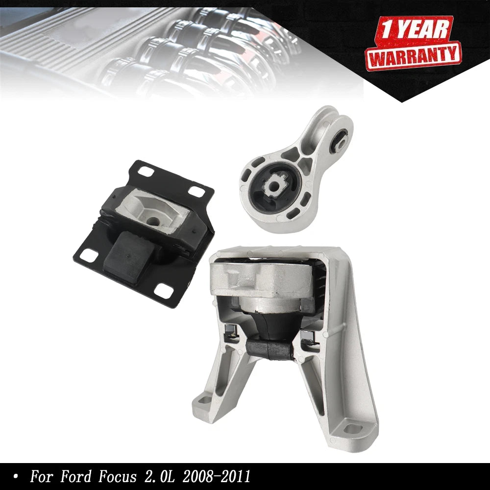 3X Engine Motor & Transmission Mounts for Ford Focus L4 2.0L (2008–2011)
