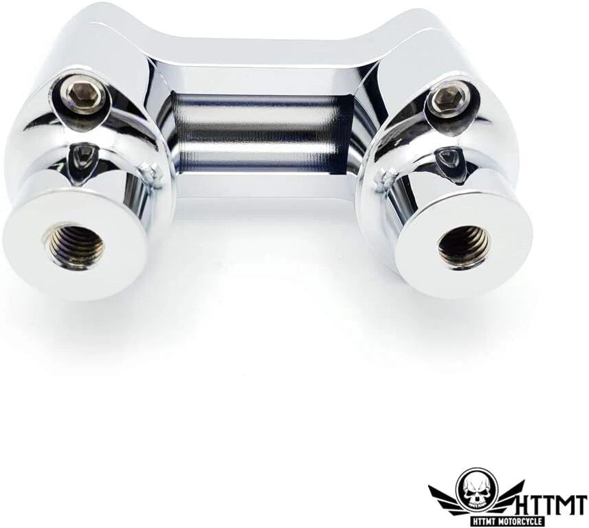 1" Hefty Handlebar Riser/Top Clamp Kit Chrome for Harley Softail