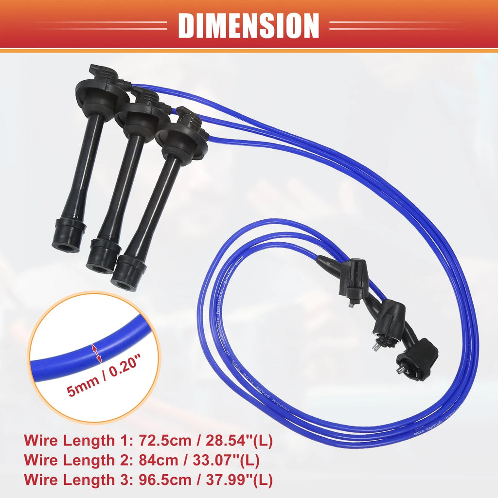 3PCS Spark Plug Wire Ignition Coil Cable Replacement for Toyota Camry Sienna (2007–2024)